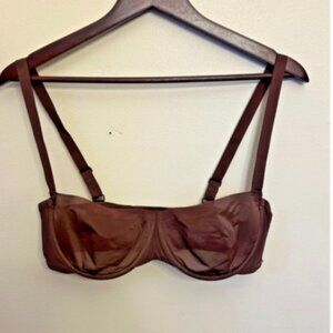 SKIMS No Show Unlined Balconette Bra Mesh Fabric Underwire Bra 38C